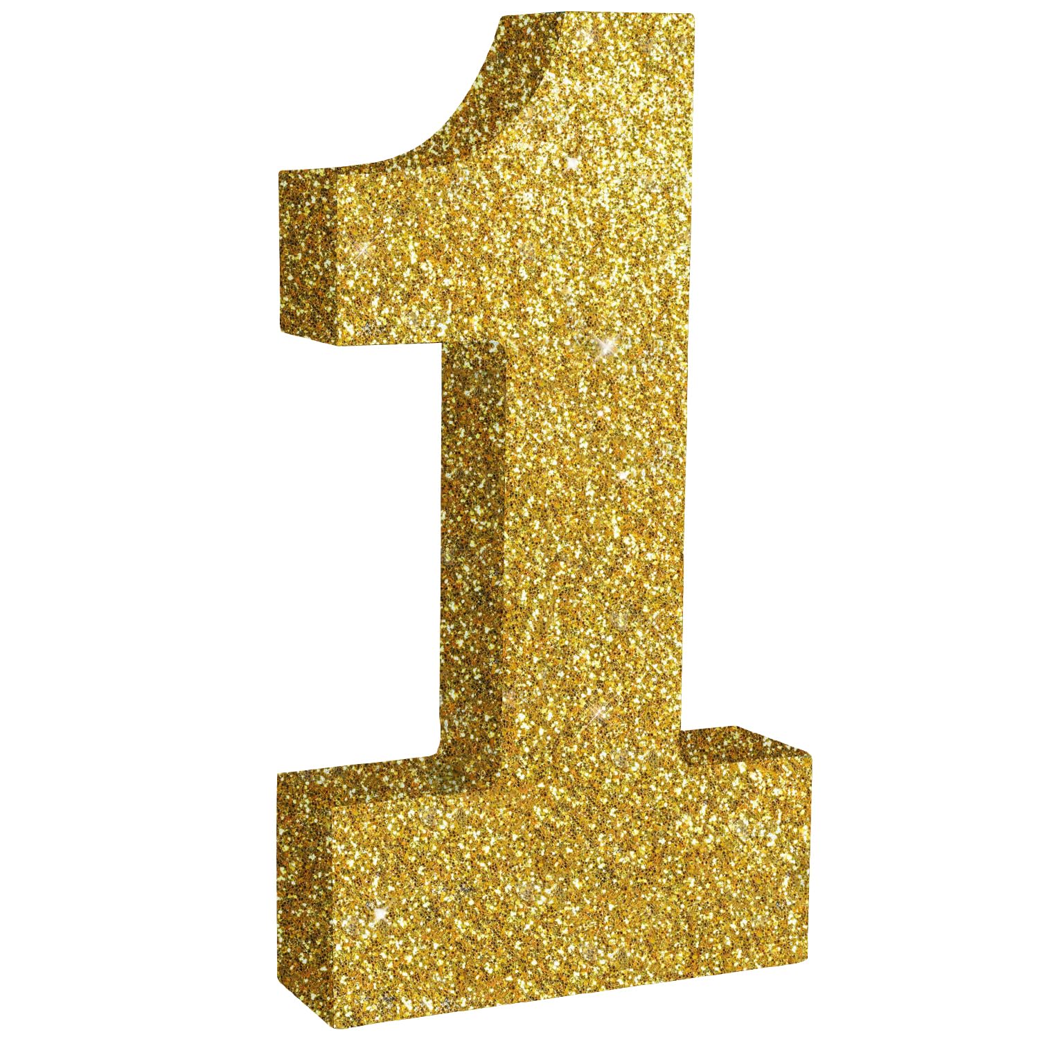 Photo 1 of TONIFUL 7.8 Inch Gold Glitter Number 1 Wooden Table Centerpieces Birthday Party Decorations,Shining Golden Digit 1 for Birthday Decorations,New Year,Graduation Decoration,Anniversary,Prop (1 Pack)