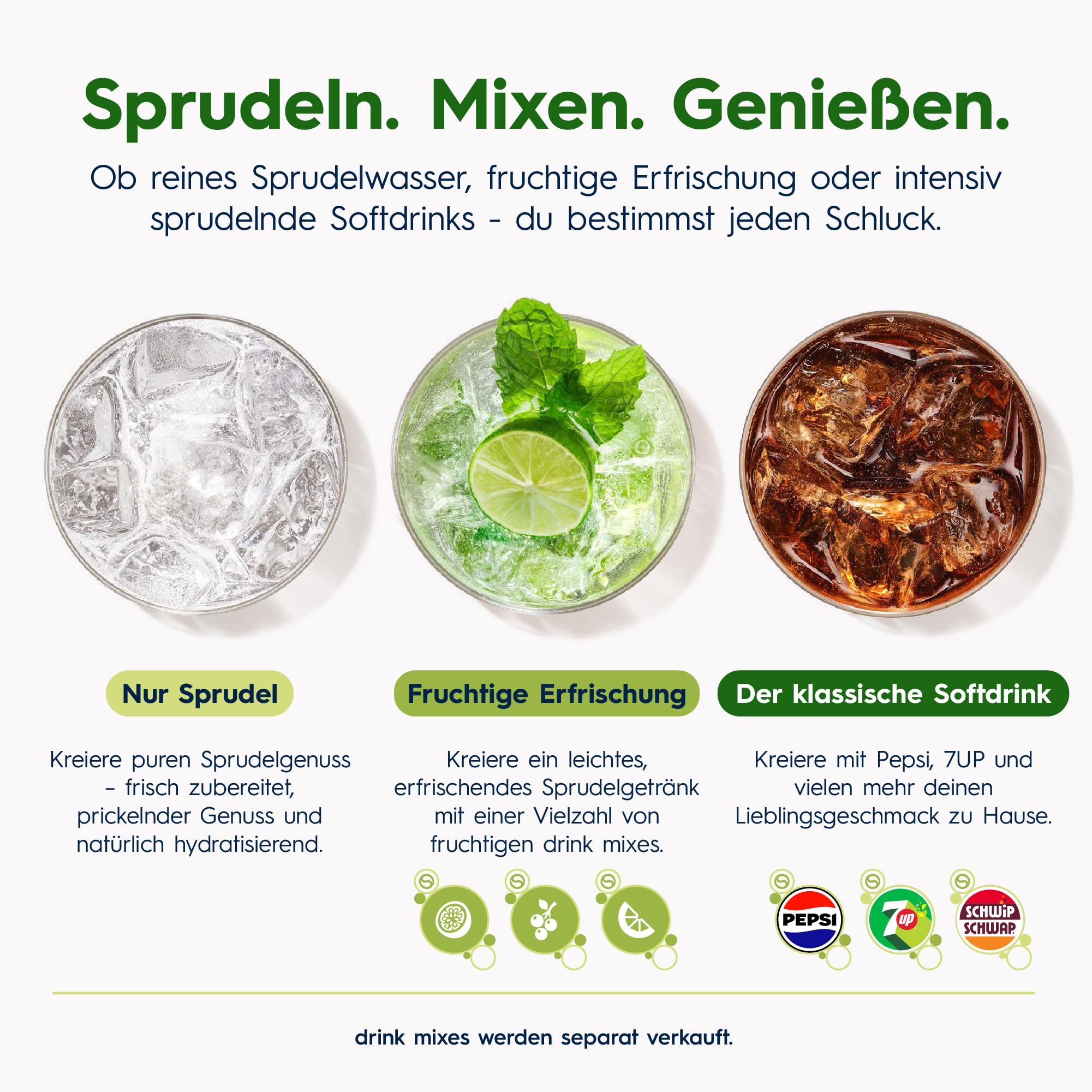Sodastream 0,7L CRYSTAL Glaskaraffen - kompatibel mit CRYSTAL & PENGUIN Wassersprudler, 2er-Pack Wasserkaraffen, spülmaschinenfeste Sprudlerkaraffen 7