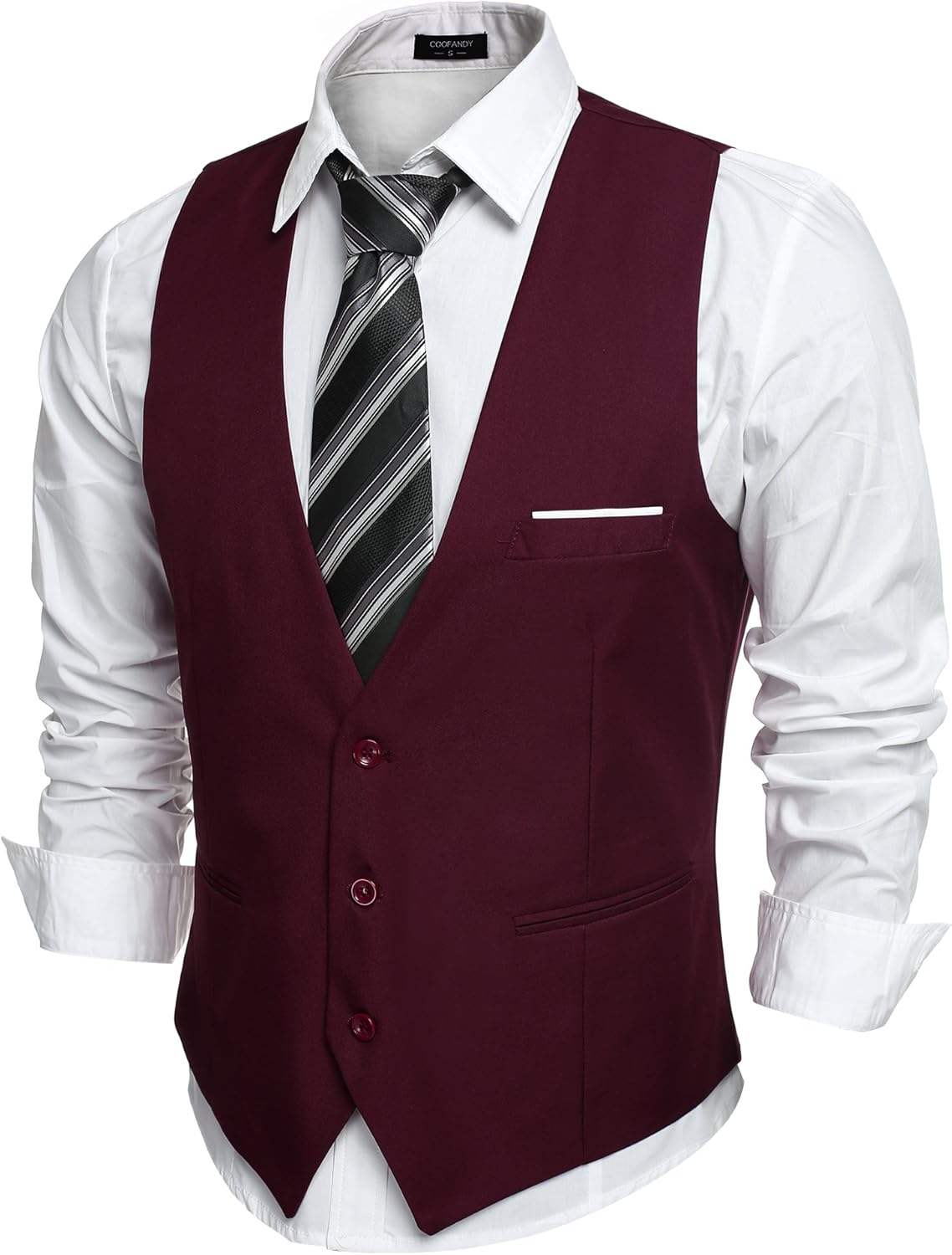 COOFANDY Men's V-Neck Sleeveless Slim Fit Jacket Casual Suit Vests at  Men’s Clothing store