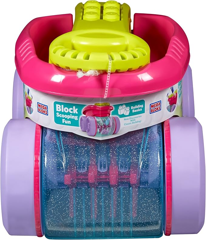 mega bloks block scooping wagon building set red