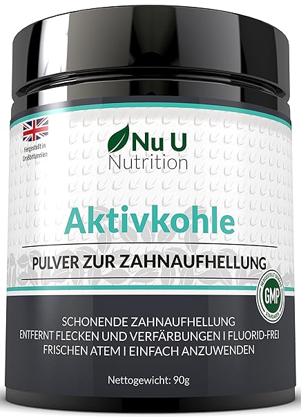 Aktivkohle Pulver | Natürliche Aktivkohle zur Zahnaufhellung I 50% Mehr Inhalt an hochwertiger Aktivkohle als andere Marken