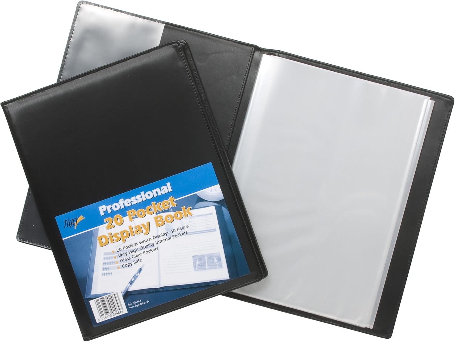 Premium Quality Black Professional Leather Effect A4 Display Book 20