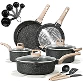 CAROTE Nonstick Cookware Sets, Pots and Pans Set, 20pcs | Lightweight &amp; Durable, Easy to Clean, Even Heating, All-Stovetop Compatible, PFOA-Free Cooking Set