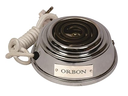 ORBON 500 Watt Baby G Coil Stove with on-off Indicator Hot Plate Electric Induction Cooktop/Cookers/Cooking Heater (Silver Chrome)