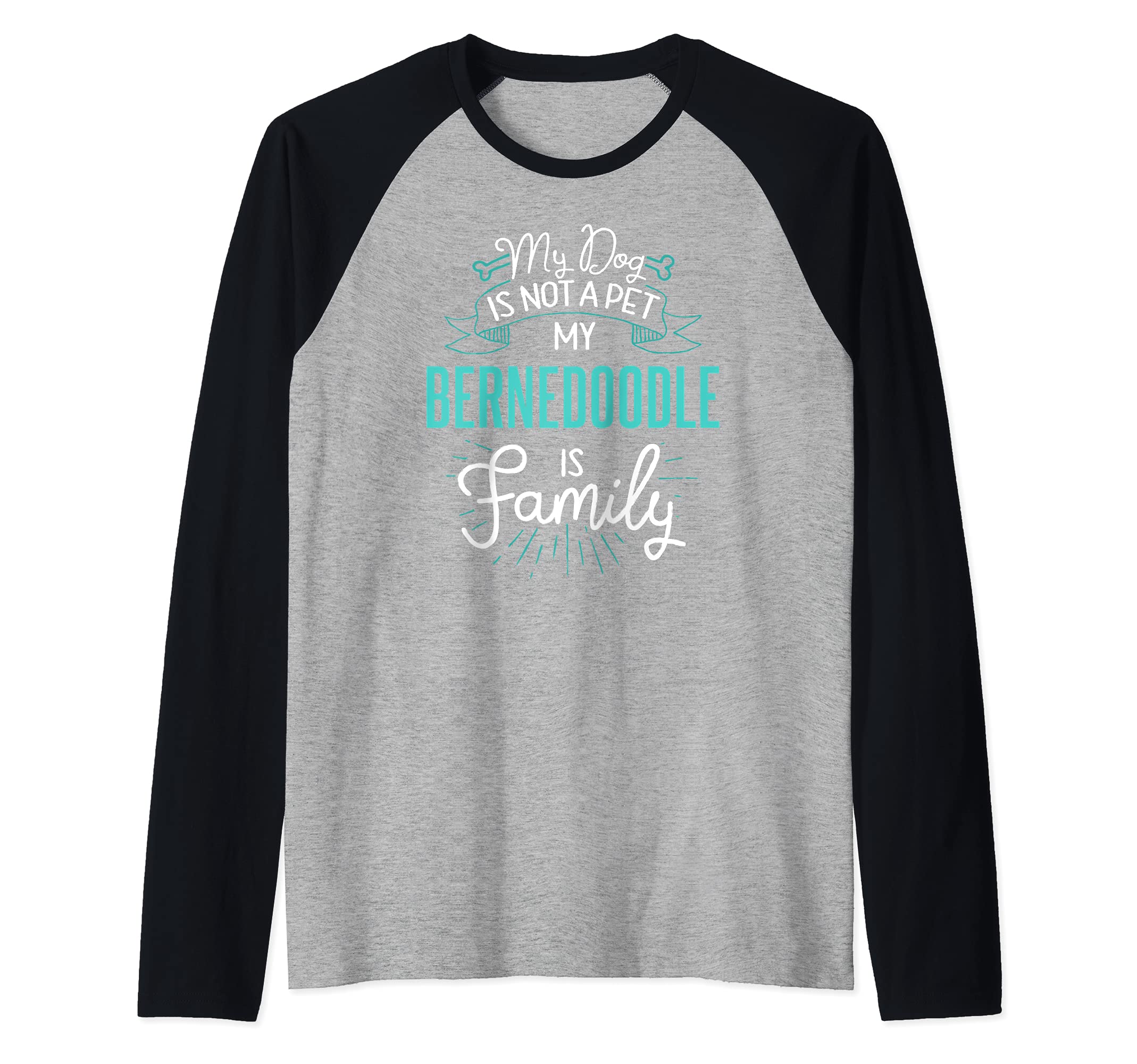 Cute Bernedoodle Design Family Dog Giftn Raglan Baseball Tee