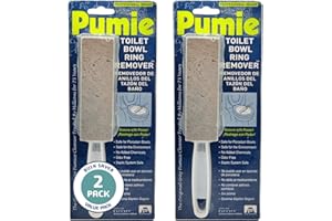 PUMIE Pumice Stone Toilet Bowl Cleaner (2-Pack) - Toilet Pumice Stone with Handle - Heavy Duty Scouring Stick for Rings, Bowl
