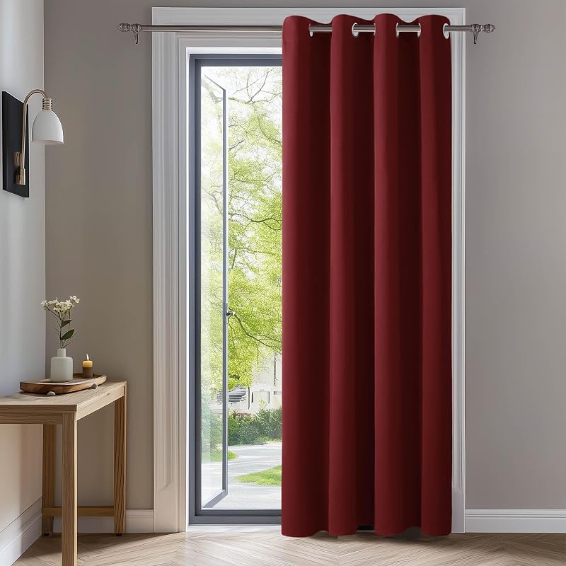 Deconovo Thermal Blackout Curtain 52x90 Eyelet Red 1 Panel