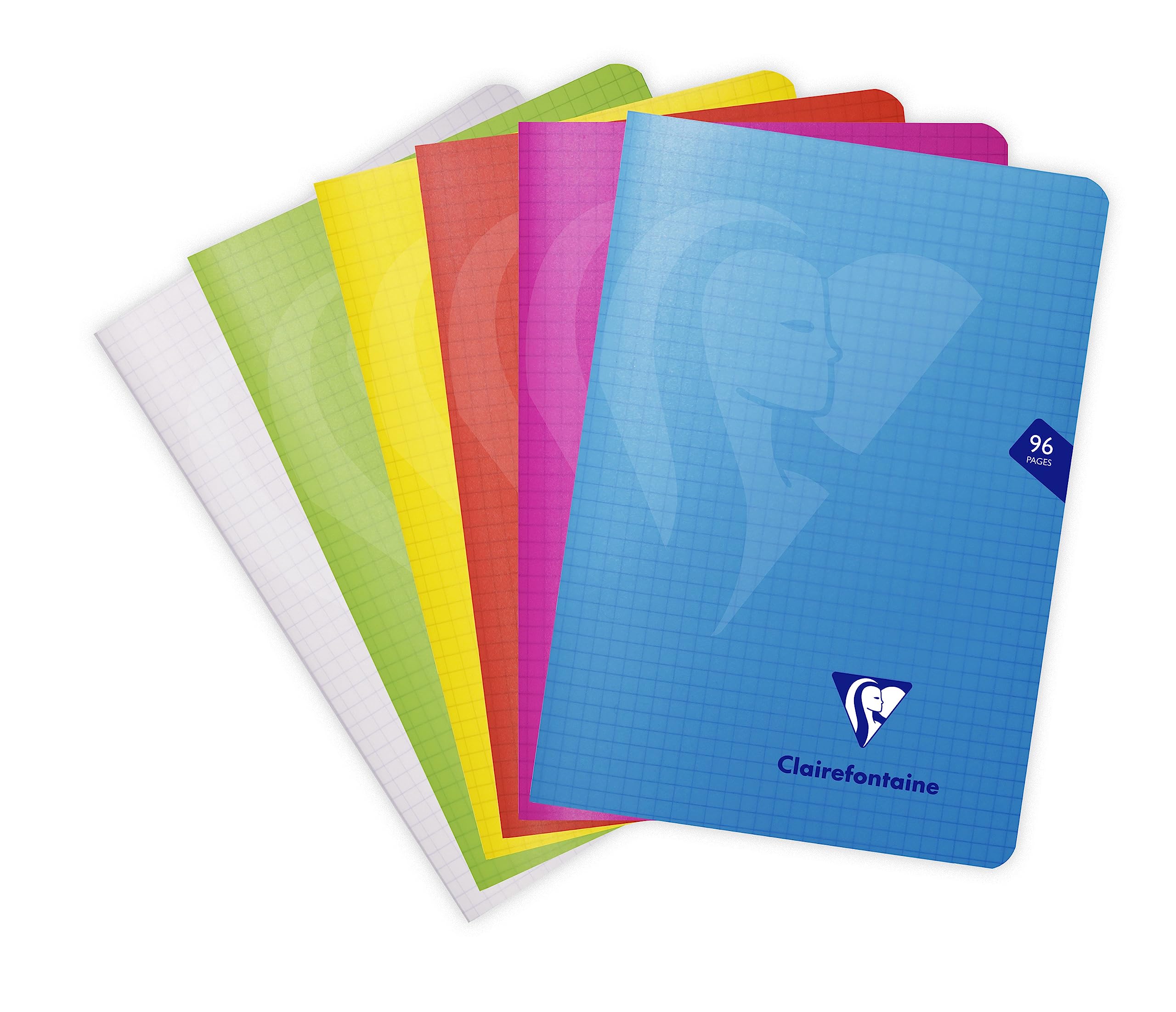 Clairefontaine 303682C - One Mimesys Stapled Notebook - Dimensions: A5 14,8x21 cm - 96 Small Squared Pages - 90 g White Paper - Polypro Cover - Random Colour