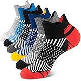 ZONZHI Men's Ankle Socks, 6 Pairs Cushioned Running Socks, Low Cut Athletic Socks for Sports, Hiking, Walking, Cycling