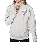TEEAMORE Custom Embroidered Quarter Zip Pullover Sweatshirt Add Your Text Personalized Embroidery