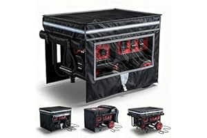 GEHENG Generator Covers, Generator Covers While Running, 32X24X24 inches, Top Can be Opened, With Tool Bag and Visual Operation Window, Suitable for 3000W-12000W Frame Generator, Black.