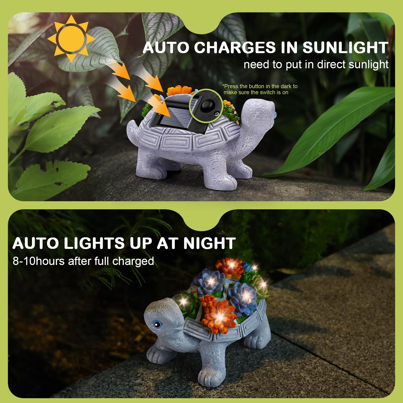 Eletorot Mom Gifts for Mothers Day: Turtle Outdoor Garden Decor for Outside Solar Outdoor Garden Statues for Yard, Patio, Backyard, Gardening, Balcony, Unique Birthday Presents for Women Grandma