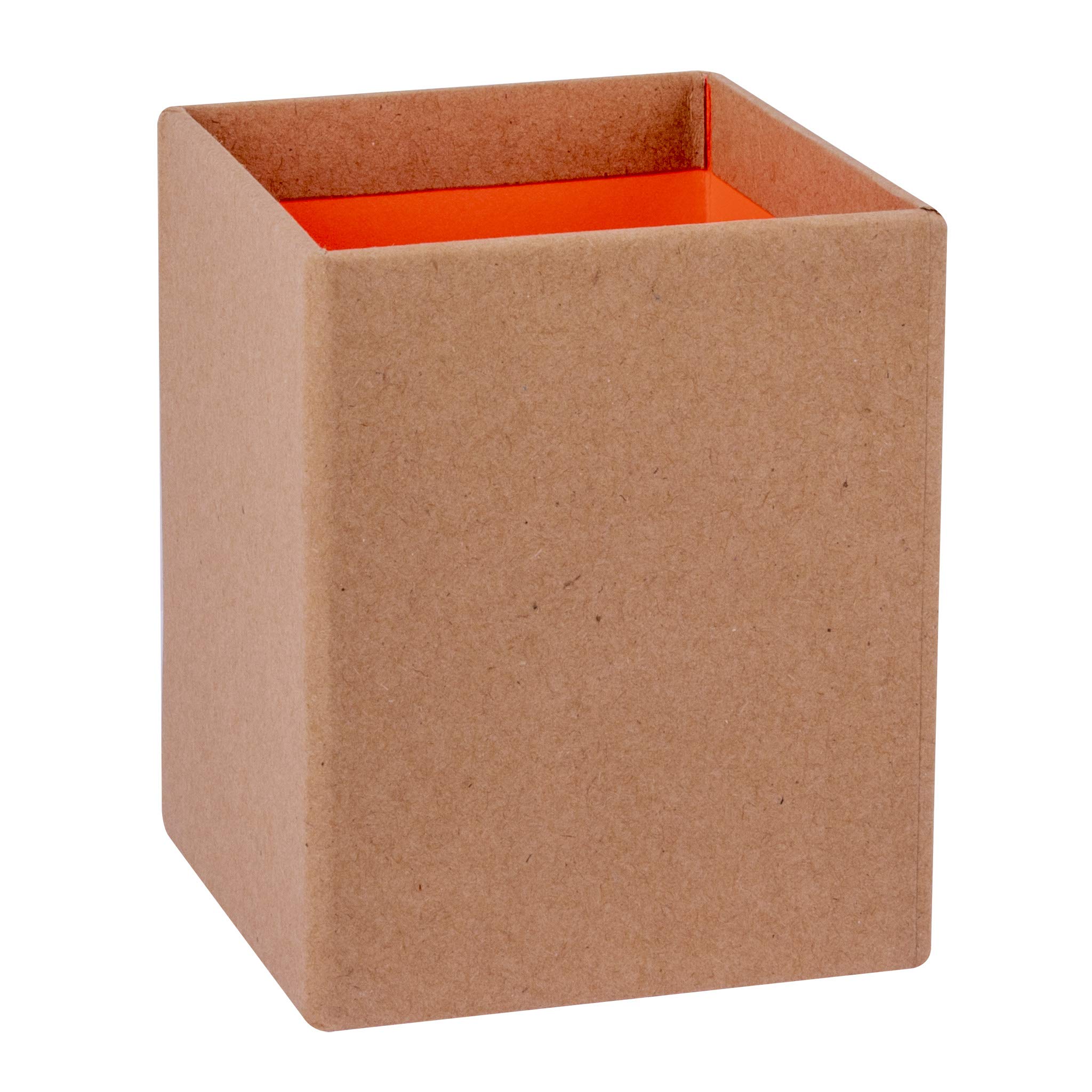 APLI 18695 – Kraft/Pink Pencil Holder, Fluor Collection, 75 x 75 x 90 mm