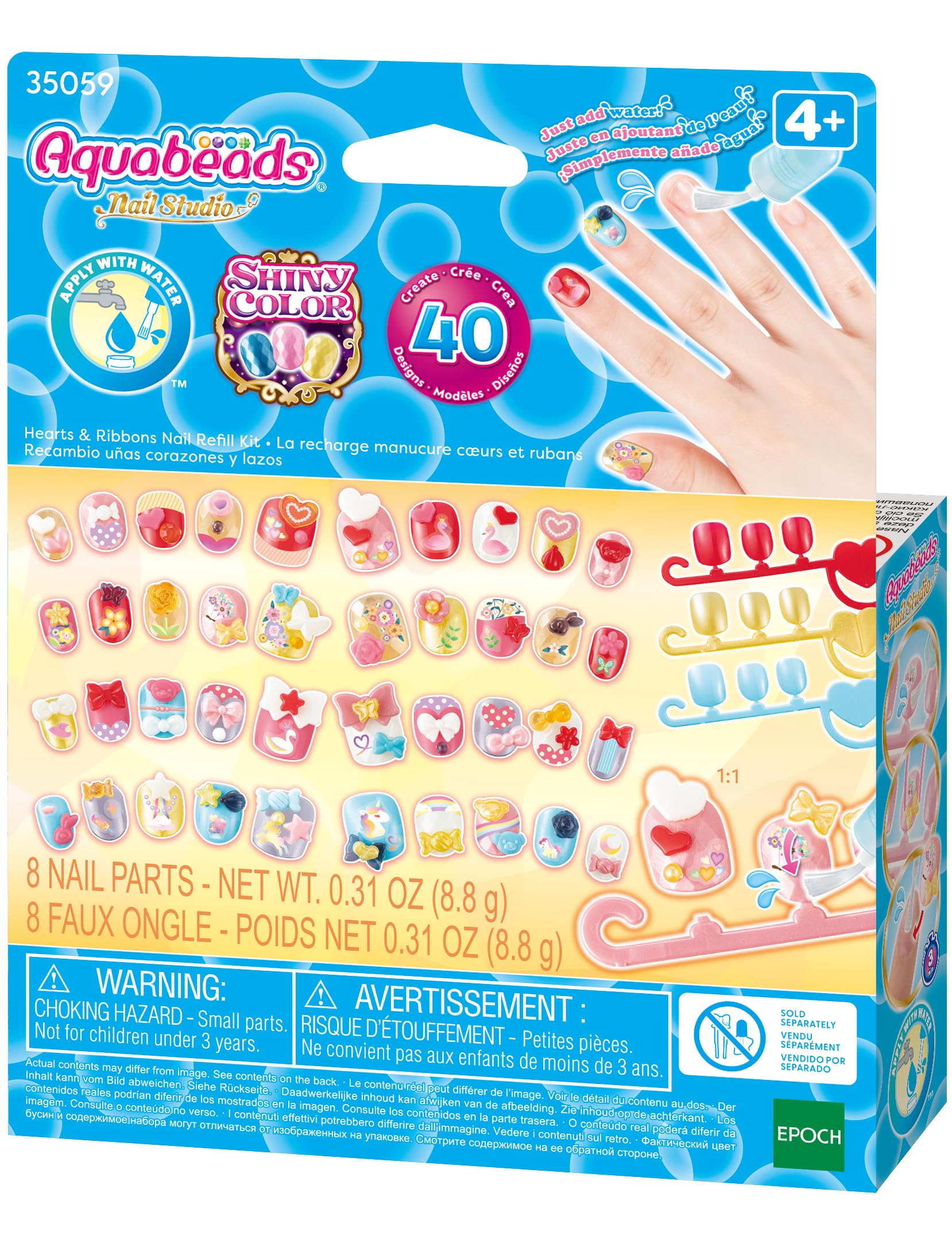 Aquabeads Nail Studio - 35059 Hearts & Ribbons Nail Refill Kit