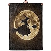 Mounidso Witching Moon Blanket, Halloween Spooky Theme Flannel Blanket Gifts for Women, Soft Warm Lightweight Blankets for Living Room Home Sofa Travel Decor 50" x 60"
