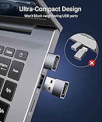 Syntech USB C Female to USB Male Adapter Pack of 3