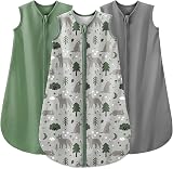 Yoofoss Baby Sleeping Bag 0.5 Tog 0-6M 3 Pack Organic Cotton Sleep Sack