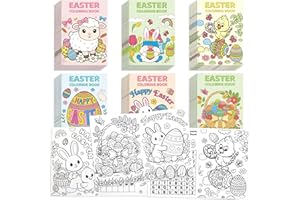 Zealor 36 Pcs Easter Mini Coloring Book for Kids, Easter Activity Booklet Coloring Book Bunny Egg Sheets Basket Stuffer DIY C