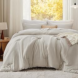 Bedsure King Size Comforter Set, Beige Soft