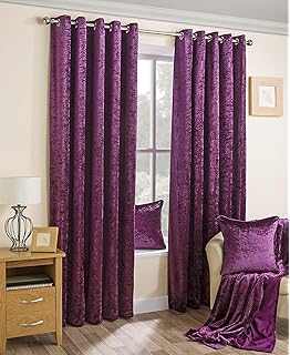 Plum Aubergine Luxury Heavy Weight Velvet Eyelet Ring Top