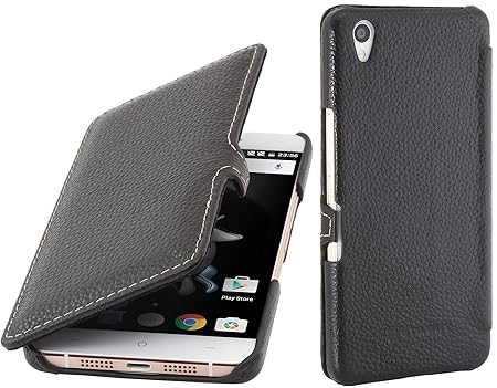 StilGut Book Type Case mit Clip, Hülle aus Leder für OnePlus X, Schwarz