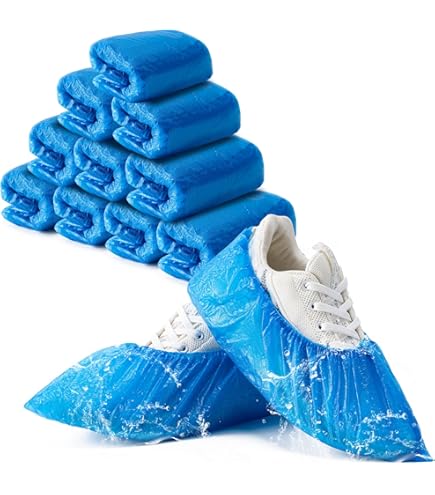 Shoe Covers 100-Pack Disposable Non-Slip, Waterproof Fits Up