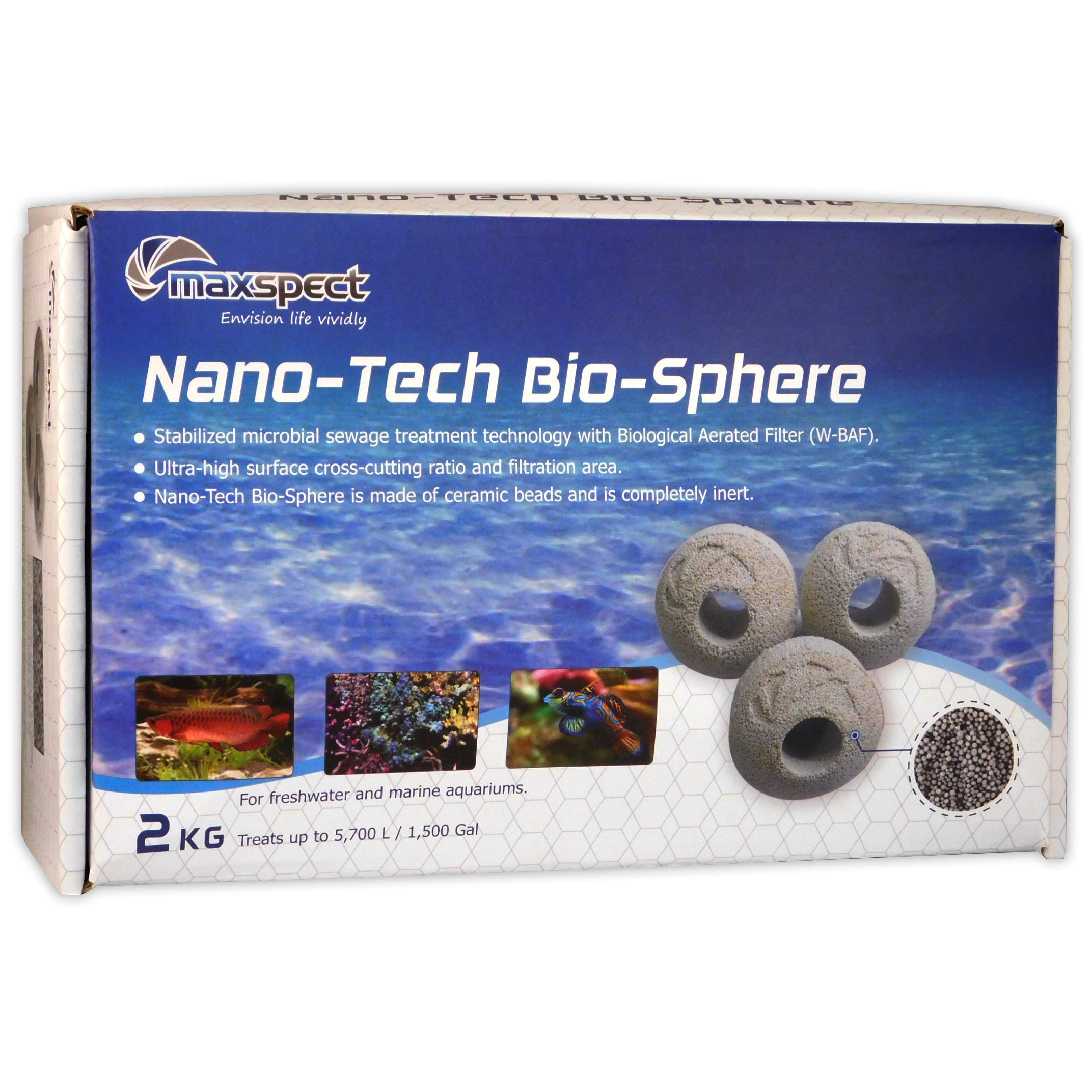 Maxspect Nano Tech Bio Spheres 1 kg - Filter Media for Aquarium Sump, External Filter, Waterfall