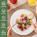 GreFusion 9 Inch Strong Paper Plates 125 Pack Sugarcane Eco Friendly White view 5