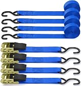 Ohuhu Ratchet Straps 4 Pack 4.6m x 25mm 680kg Break Strength Blue