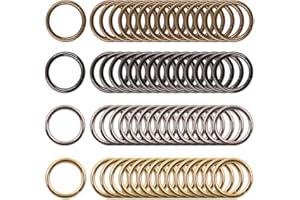 Rustark 60 Pcs Assorted Multi-Purpose Metal O Ring 1 inch /25mm 4 Colors Thick Webbing Metal Buckle Loop Ring for Hardware Ba