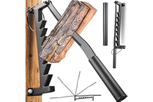 Voltstorm Wall Mounted Firewood Kindling Splitter for Wood, 2025 Upgraded 7-Tooth Wood Kindling Splitter, Portable Manual Log Splitter with Extended Handle for Camping, Household, Indoor, Outdoor