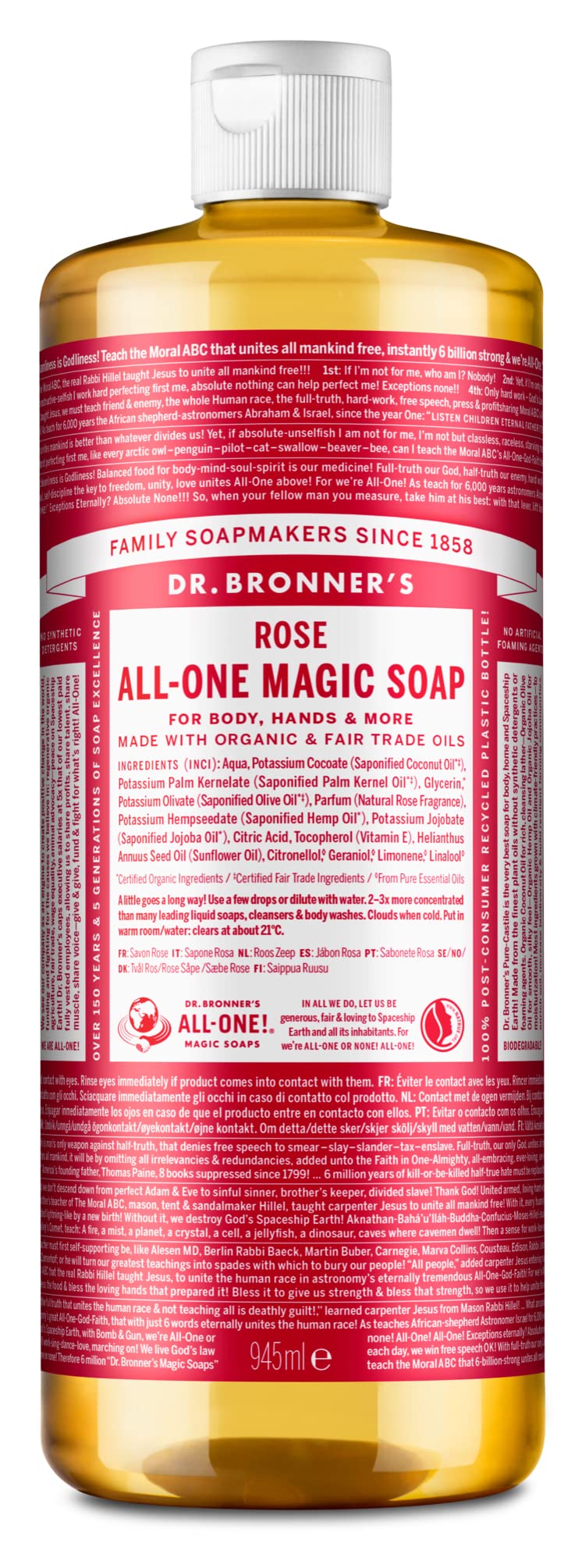 Dr. Bronner's Organic Liquid Soap – 945 ml, Pink