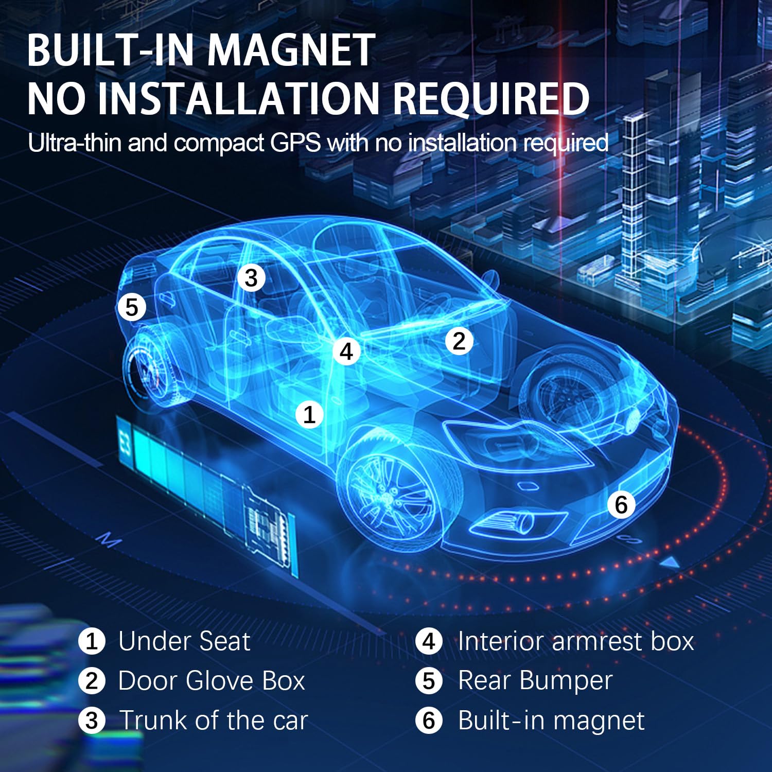 Mini GPS Tracker for Vehicles: Tracker Device for Vehicles No Subscription No Monthly Fee Car Tracker Device Hidden Magnetic Real-Time Tracking for Cars Kids Dogs (GF11-M3)