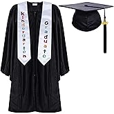 Newrara Kindergarten Graduation Cap and Gown Stole Package for Kids
