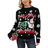 VENTELAN Women's Christmas Sweater Funny Christmas Tree Ugly Pullover Snowflake Long Sleeve Sweater Shirt