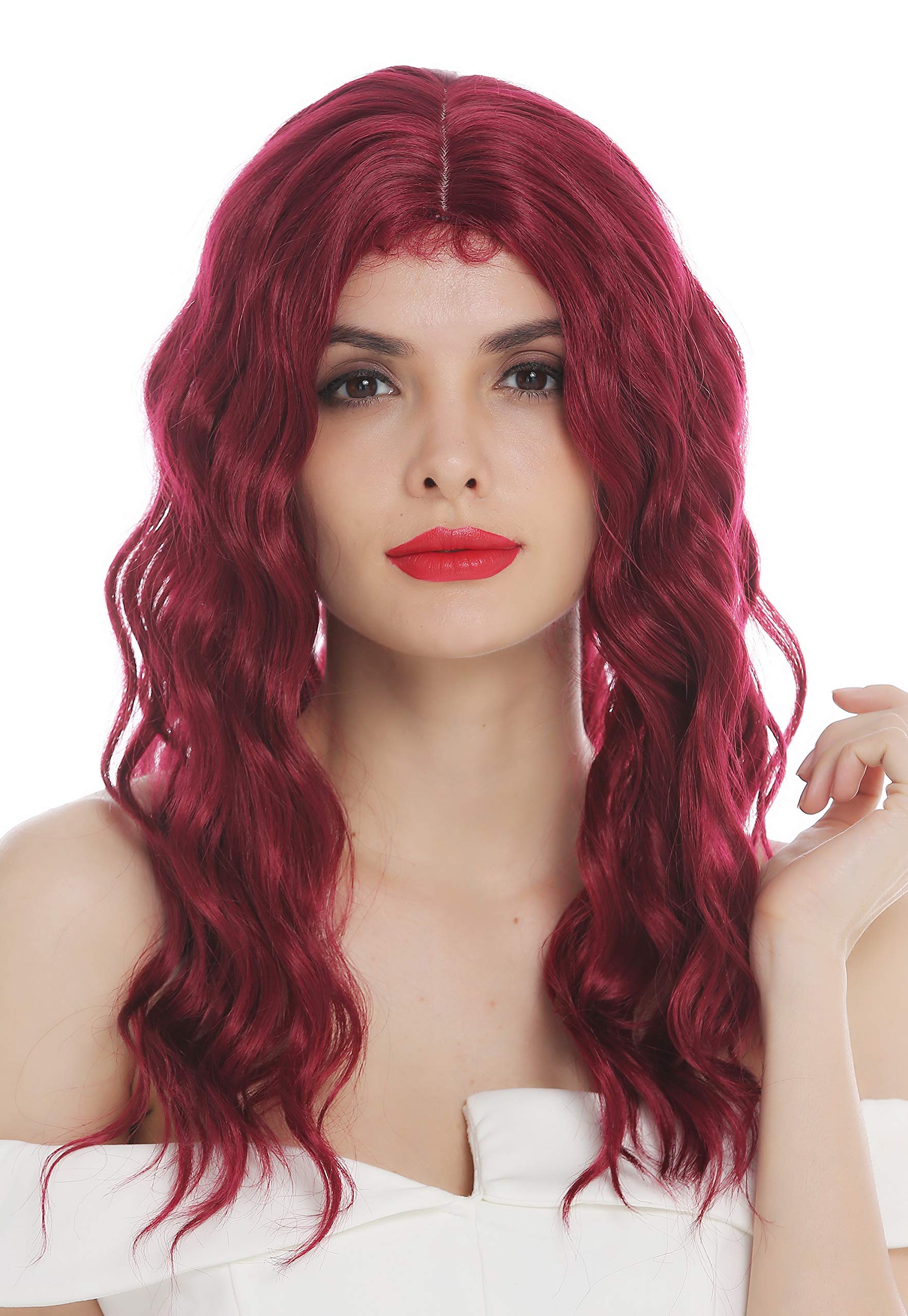 WIG ME UP - VK-9-39 wig women's wig long wavy middle parting with hair line signal red