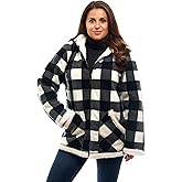 TrailCrest Ladies Smart Plush Sherpa Lined Hooded Sweater Jacket, Zip Up