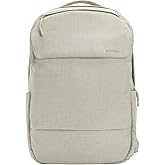 Incase Crosstown Backpack – 20L Everyday Laptop Backpack for Work, Travel – 16" Faux Fur Laptop Sleeve, External Front Pocket, Water Bottle Pockets, Travel Pass Through - Limestone