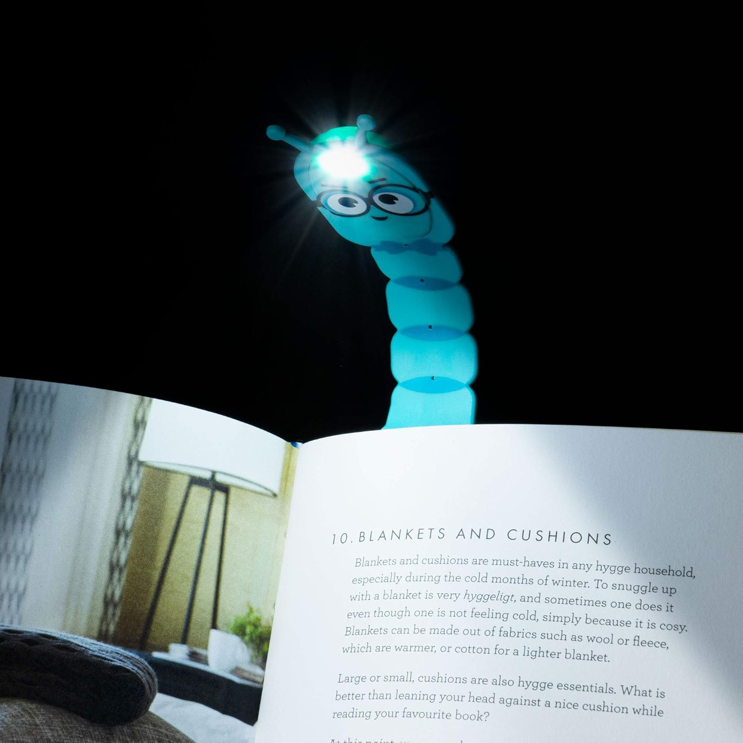 Flexilight Powerful Compact Thin LED Reading Book Light Clip On Adjustable Flexible Travel Bed Night Bookmark Eye Care Lamp Gift Batteries Included (Bookworm Teal): Home Improvement