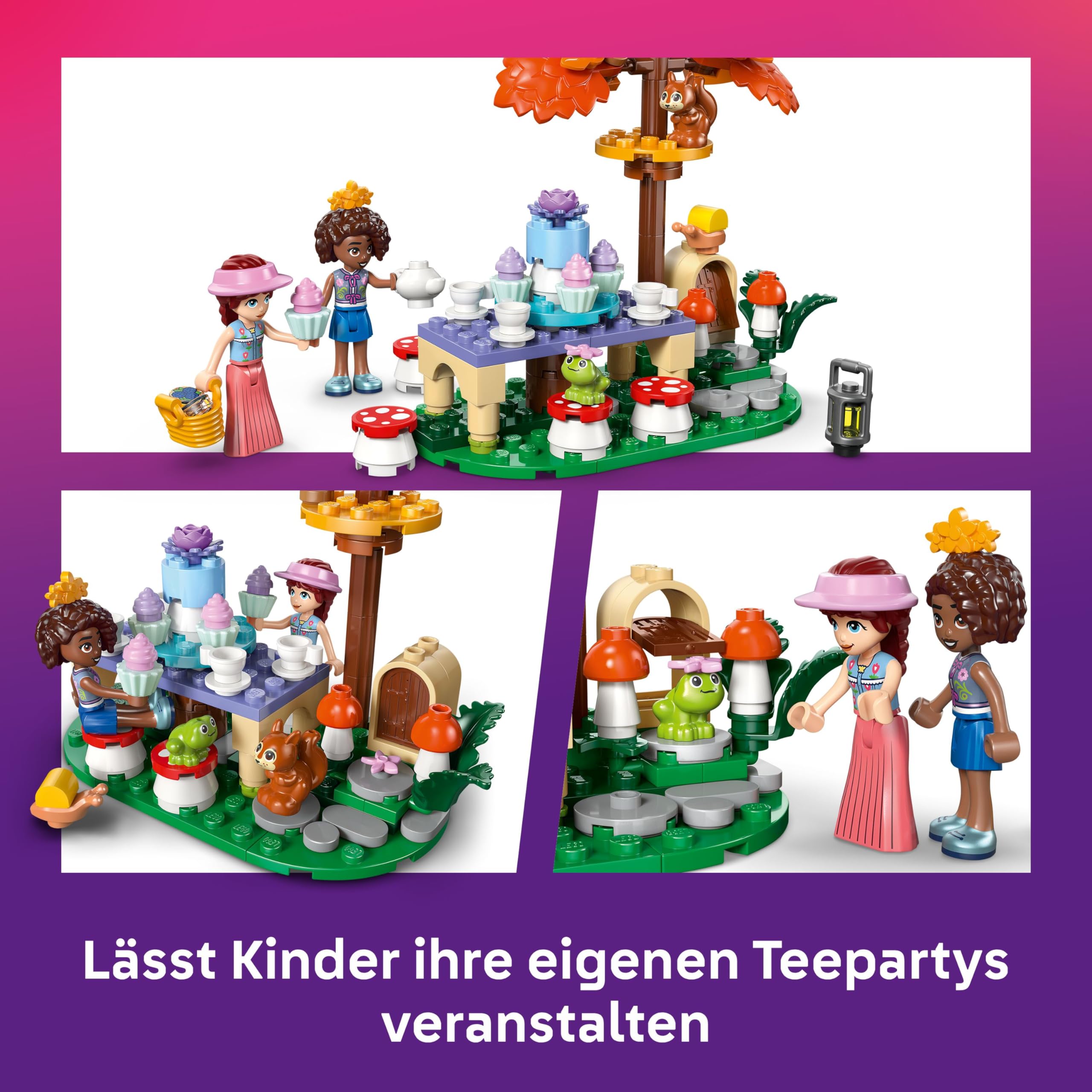 LEGO Friends Teeparty im Wald - Spielset mit 2 Minifiguren, 2 Tierfiguren & Spielzeug Lebensmittel Zubehör - Kinderzimmer Deko - Geschenkidee für Mädchen ab 6 Jahren - 42690 5