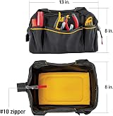 CAT 13 Inch Widemouth Tool Bag High Visibility Interior 600D Polyester view 3