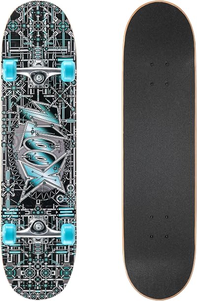 Xootz Kids Skateboard 31 inch Double Kick Maple Deck 9 Ply Trucks 5c
