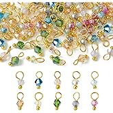 KitBeads 100pcs Random Faceted Glass Charm Crystal Bicone Drop Charms Bicone Charms for Jewelry Making Bracelets Necklace Earrings Bulk