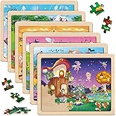 SYNARRY Unicorn Mermaid Princess Fairy Wooden Puzzles for Kids Ages 4-6, 6 Packs 60 PCs Jigsaw Puzzles for Kids Ages 4-8, Preschool Toys Gifts for Toddlers 3-5, Wood Puzzles for 3 4 5 6 Year Old Girls