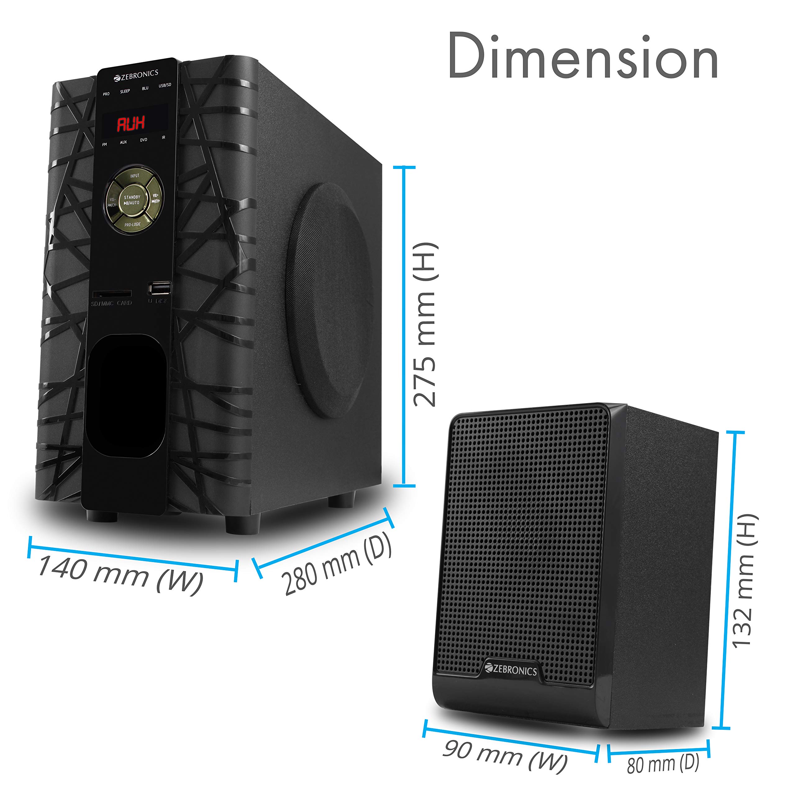 zebronics bt6590rucf 5.1 channel multimedia speaker with bluetooth & remote
