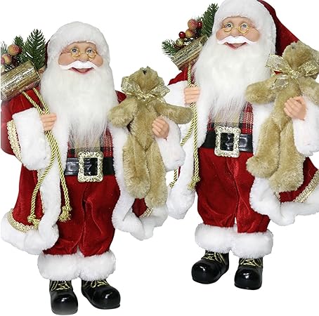 Ssitg 30cm Weihnachtsmann Deko Weihnachts Nikolaus Santa Clause Figur Gross Weihnachts Deko Deutsche Lager 3 7 Tagen Lieferzeit Amazon De Garten
