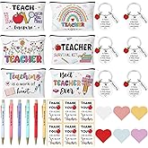 ZhouBoat 30 Pcs Teacher Appreciation Gifts Bulk Teacher Valentine Gifts Makeup Cosmetic Bags Bookmarks Teachers Keychain Pens Thank You Card for Graduation Teacher’s Day End of Year