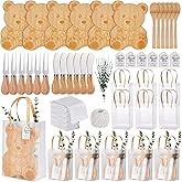 55Pcs Baby Shower Prizes for Game Winners 6 Sets Bear Shaped Cheese Board Gift with Spoons Butter Spreaders Gift Bags Kitchen Towels Bridal Shower Party Favors for Guests (Bear Shaped, 6 Sets)