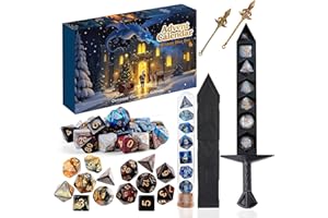Game Dice Advent Calendar 2025-24 Days of Mystery Polyhedral Dice Sets for DND, RPG Tabletop Games, Suitable for DND RPG, MTG