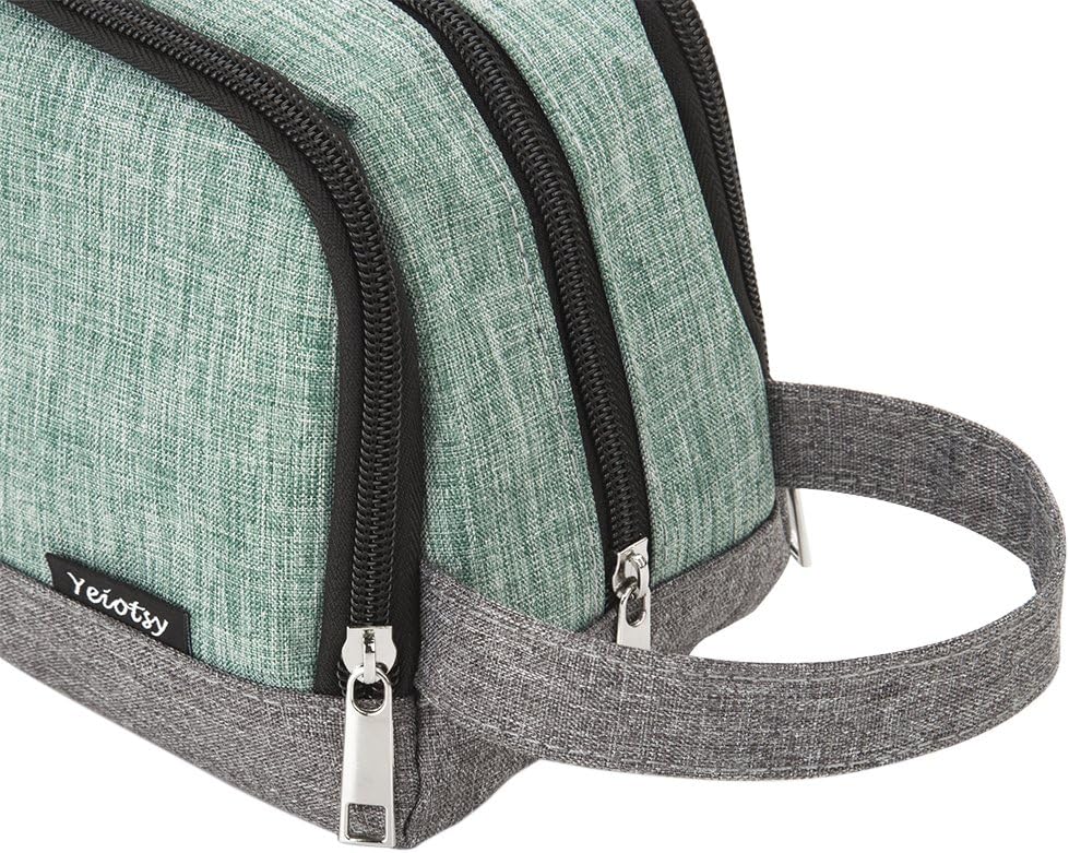 Yeiotsy Men's Travel Toiletry Bag - Small Wash Bag with Mesh Pockets & 3 Compartments (Green) - Image 5
